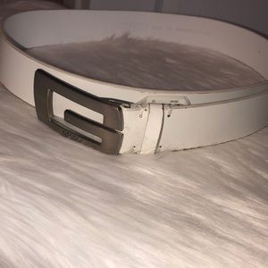 G by Guess White Leather Belt
